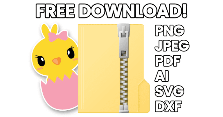 A free Chick in Egg clipart coming out of a zip folder
