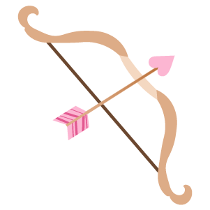 Cupid's famous love bow and arrow