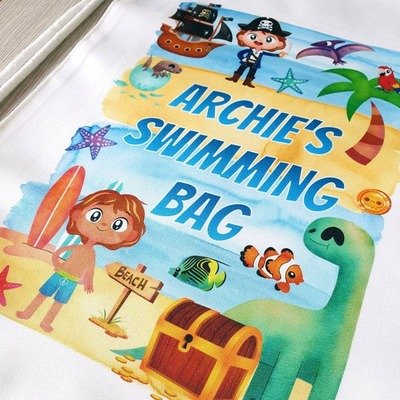 A swimming bag using Lime and Kiwi Designs images