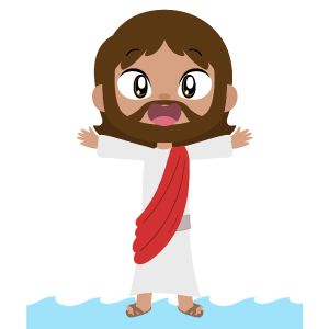 Jesus with a darker skin tone walking on water