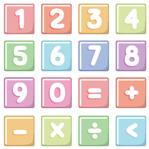 Several different colors of math tiles