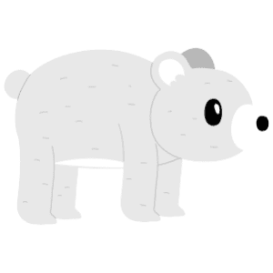 A polar bear side on