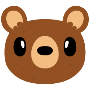 A brown bear face