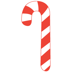 A typical red Christmas candy cane