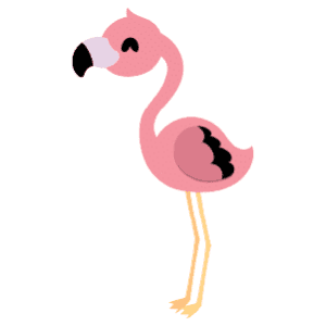 A male flamingo looking happy