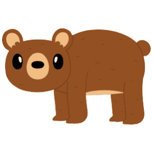 A brown bear on all fours