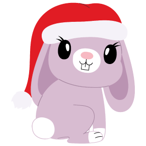 A little cute rabbit wearing a Santa hat