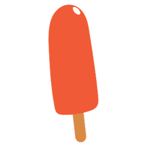 A bright red ice pop