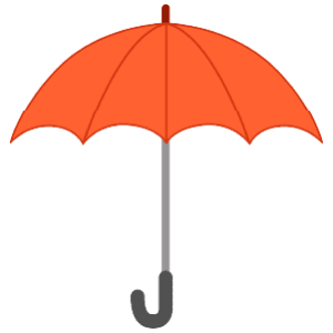 A big red rain umbrella