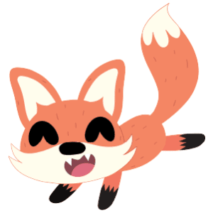 A red fox happily running around