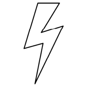A white lightning bolt