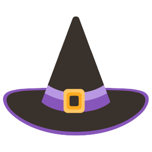 The hat of a witch or wizard