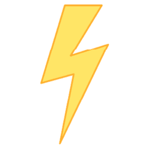 A bright yellow lightning bolt