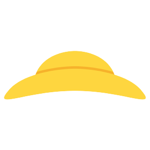 A big yellow rain hat