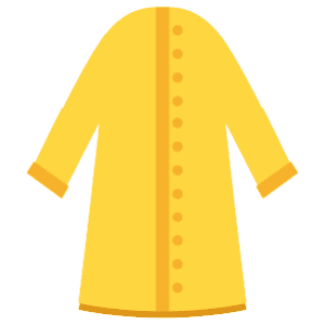 A bright yellow rain coat/rain jacket