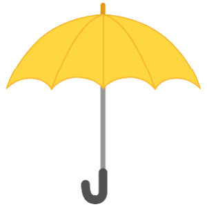 A big yellow rain umbrella