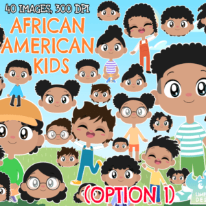 African American Kids (Option 1) Clipart Pack