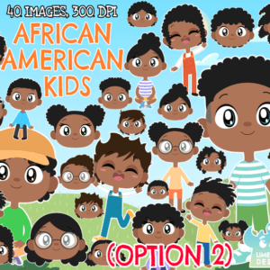 African American Kids (Option 2) Clipart Pack