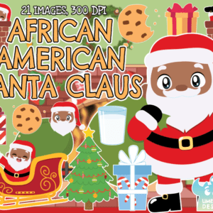 African American Santa Clipart Pack