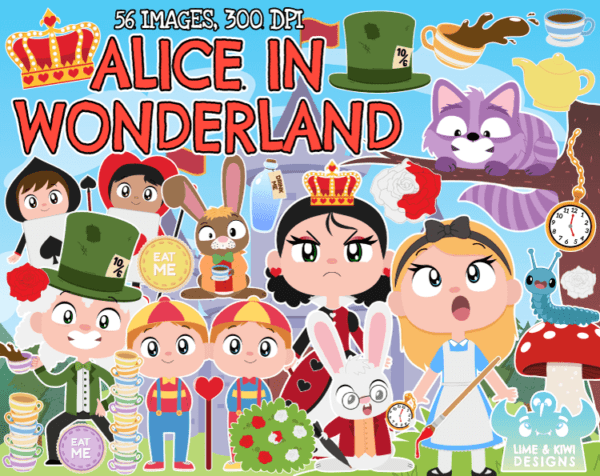 Alice In Wonderland Clipart Pack