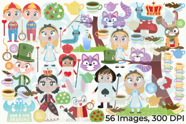 Alice In Wonderland Clipart Pack All Images