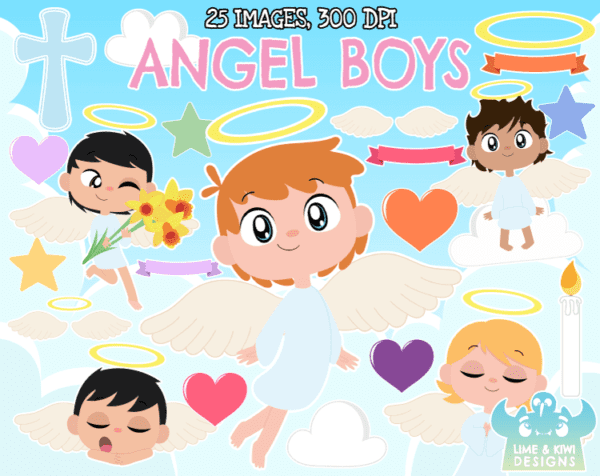 Angel Boys Clipart Pack