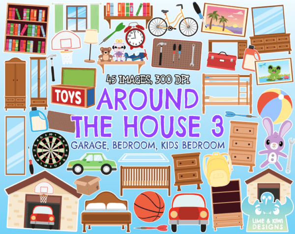 Around The House 3 Clipart Pack