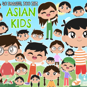 Asian Kids Clipart Pack