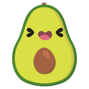 A cut avocado boy with seed