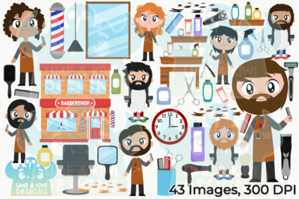 Barber Shop Clipart Pack All Images