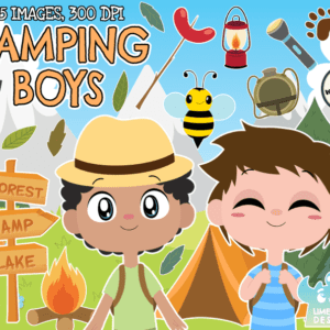 Camping Boys Clipart Pack