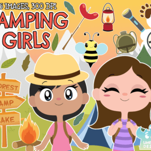 Camping Girls Clipart Pack