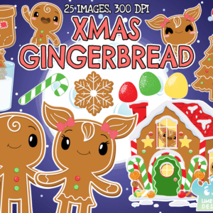 Christmas Gingerbread Clipart Pack