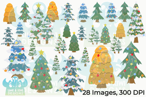 Christmas Trees Clipart Pack All Images