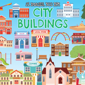 City Buildings Clipart Pack