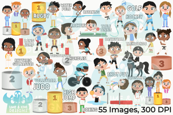 Competitive Sports Games Summer 1 Clipart Pack All Images