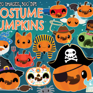 Costume Pumpkins Clipart Pack