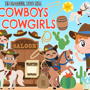 Cowboys and Cowgirls Clipart Pack