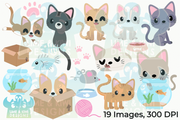 Cute Cats Clipart Pack All Images