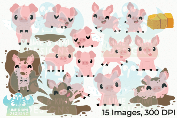 Cute Pigs Clipart Pack All Images