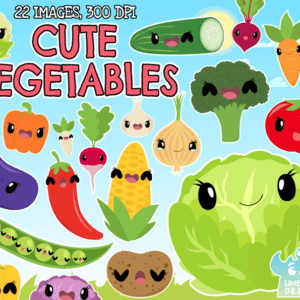 Cute Vegetables Clipart Pack