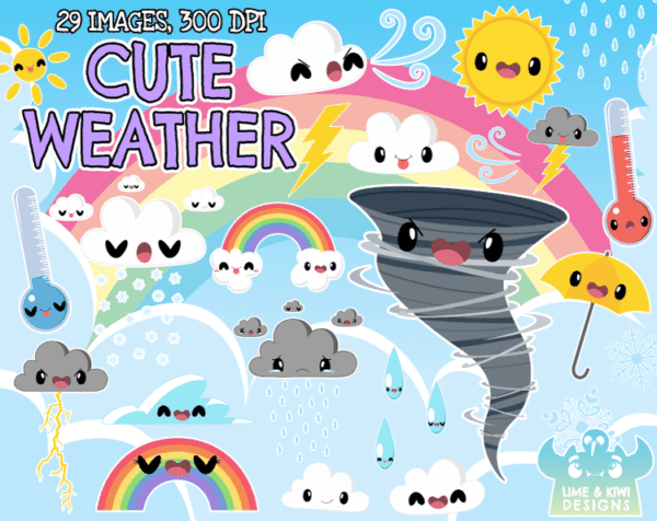 Cute Weather Clipart Pack