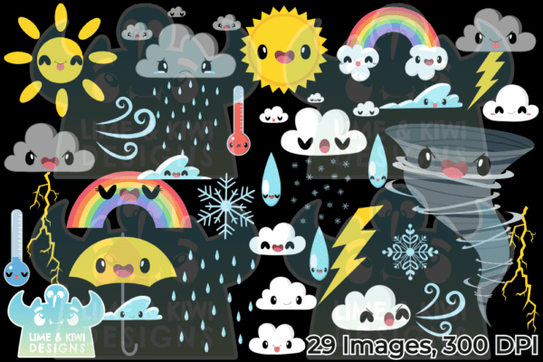 Cute Weather Clipart Pack All Images