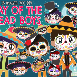 Day of the Dead Boys Clipart Pack