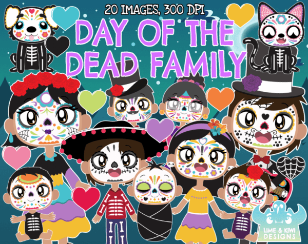 Day of the Dead Family Clipart Pack