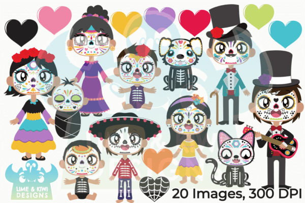 Day of the Dead Family Clipart Pack All Images