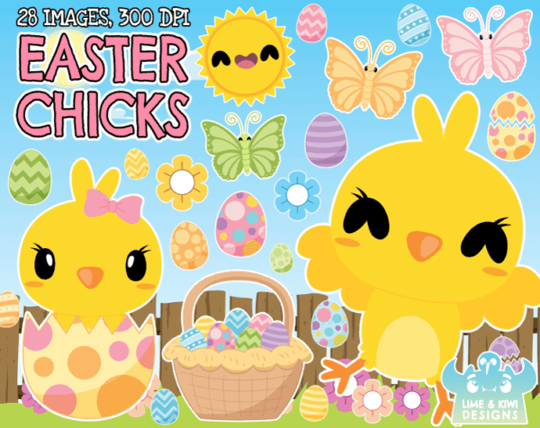 Easter Chicks Clipart Pack