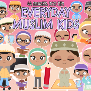 Everyday Muslim Kids Clipart Pack