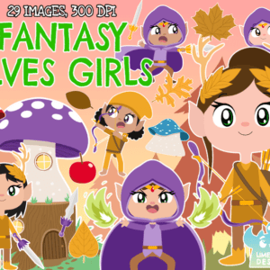 Fantasy Elves Girls Clipart Pack