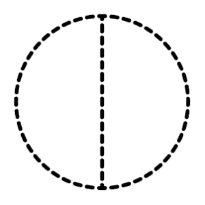 A black and white half fraction